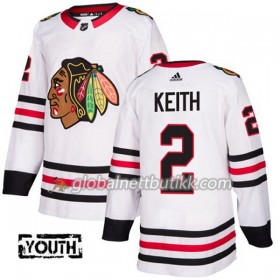 Chicago Blackhawks Hockeydrakt Duncan Keith 2 2017-2018 Hvit Adidas Authentic - Barn